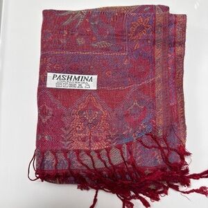 New | Limited Edition: Red Pastel Multicolor Pashmina Shawl